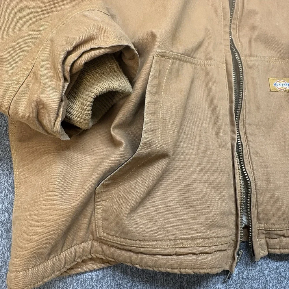 Vintage Dickies Hooded Jacket Men's 2XL Brown Duck Canvas Workwear Chore Detroit